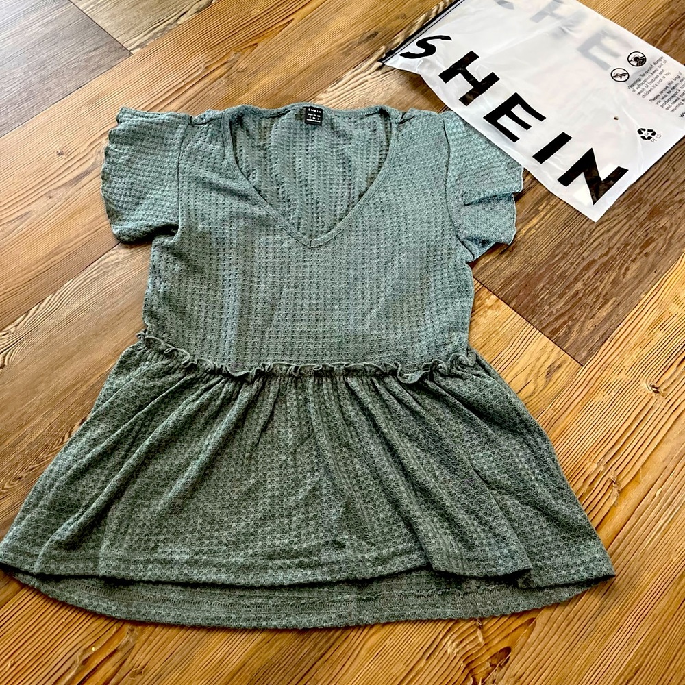Sage green peplum top